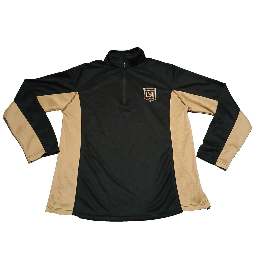 LAFC LA Football Club 1/4 Zip Pullover Mens LT Black Soccer‎ MLS Los Angeles